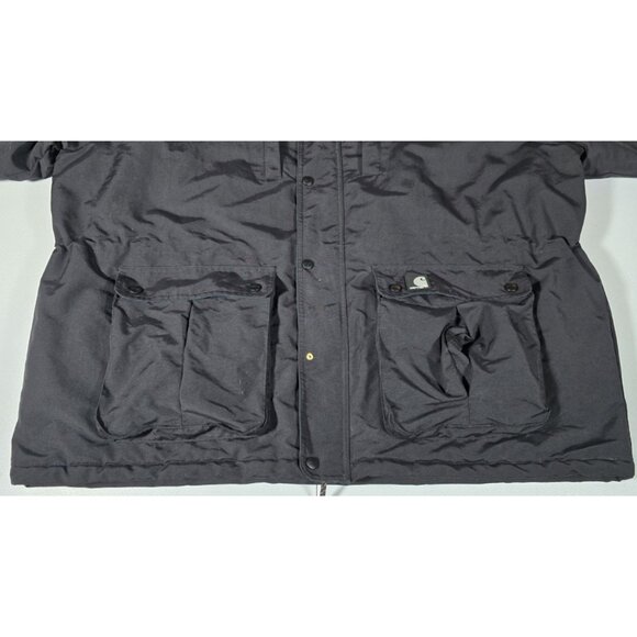 Carhartt Full Zip Quilt Lined Black/Green Outdoor Work Coat Jacket Men's 2XL - Picture 8 of 16